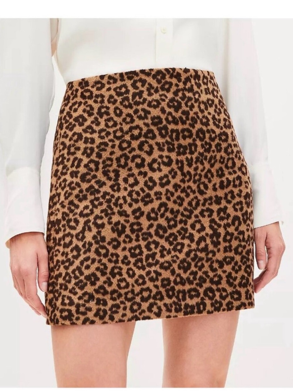 LOFT Leopard Print Mini Skirt - Tan & Black